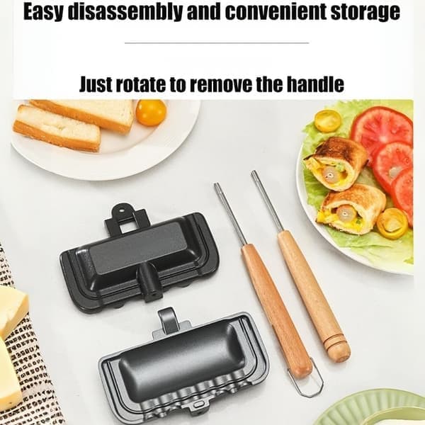 Pølselommemaker Japansk sandwichmaker Nonstick dobbeltsidig grillpanne Rask [Ho]