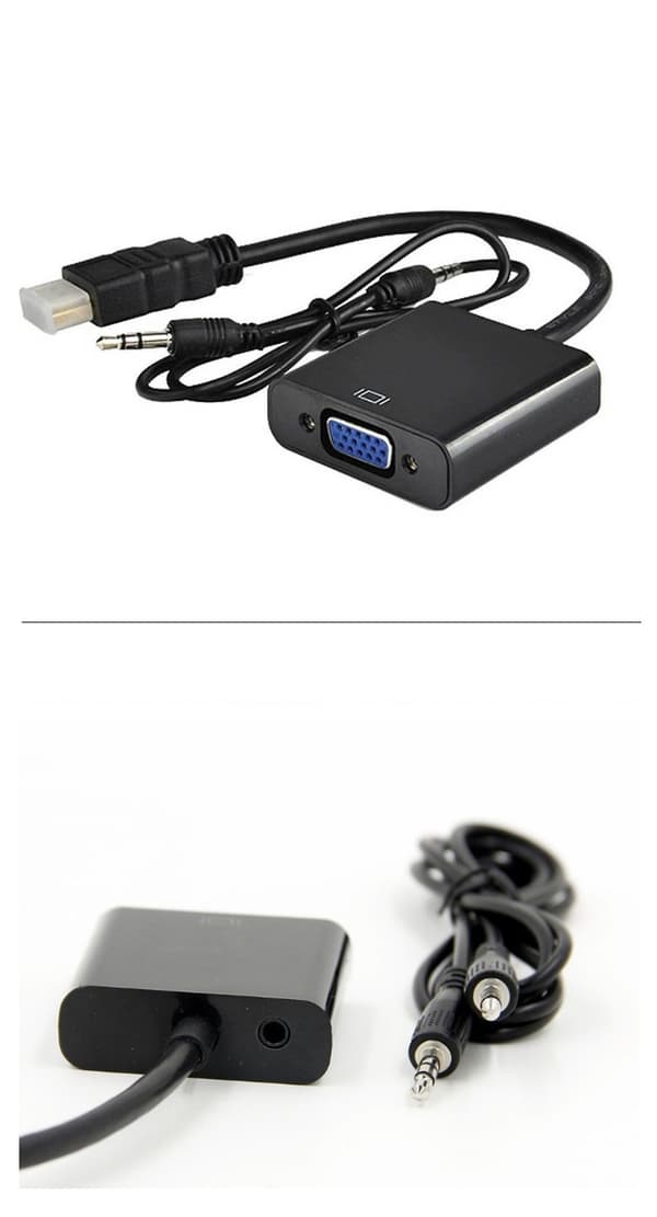HDMI til VGA-omformerkabel HDMI-adapteromformerkabel med lydport