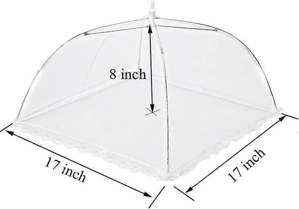 (6-pak) Stor Pop-Up Net Madovertræk Paraply, 43cm, Genanvendelig og Sammenfoldelig Udendørs