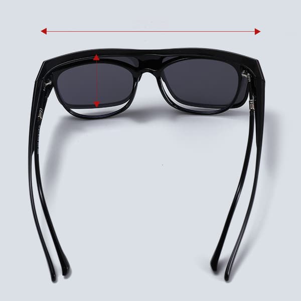 Black Frame Grey Lens Clip-on Sunglasses