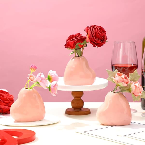 3 stk. Valentinsdagshjerte til midtpunkter bryllupsfest Pink
