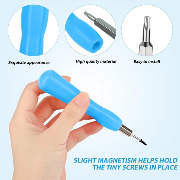 Video Doorbell Screwdriver, Dual Bits with Handle, T6 and T15 Torx Screwdriver, Replacement for Ring Video Doorbell Models (Blue)