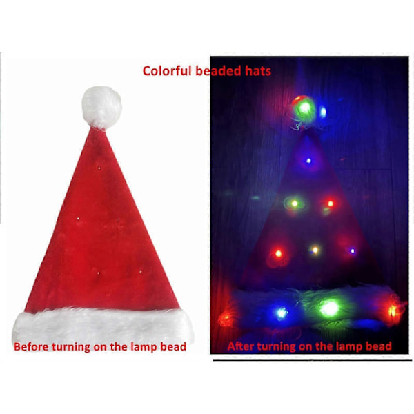 XHW Ljusande Julhatt Tomtehatt med LED-ljus Blinkande Tomtehatt för Vuxna och Barn Julklappar Tomtehatt Julhatt Julhelg