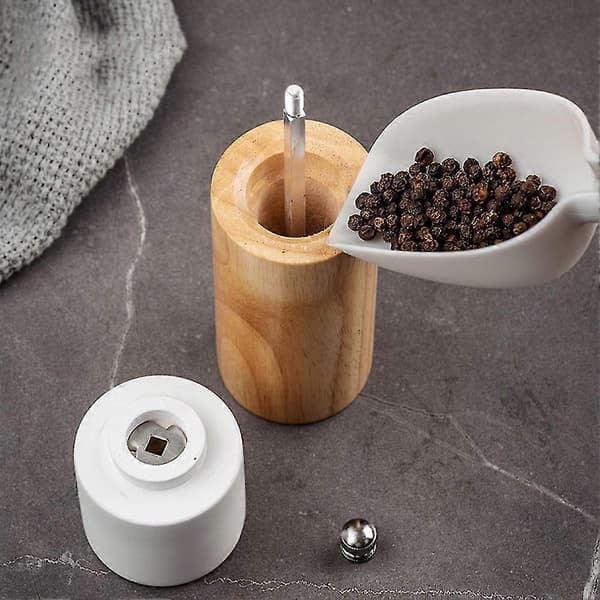 2-pack Wooden Salt and Pepper Grinder Spice Nut Mills Handheld Spice Grinder Cooking Home
