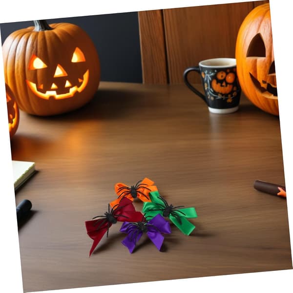8 kpl Halloween-hämähäkkihiusklipsit, rusetit naisille, kangasrusetit