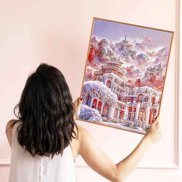 5D Diamantmaling Diamantmaling 30*40Cm (Tiangong Slott) Lan