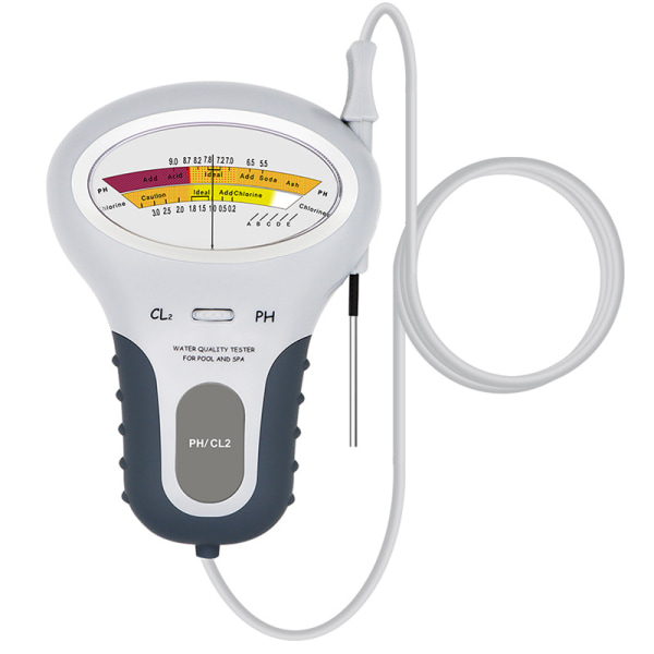 2-i-1 klor- og PH-måler swimmingpooltester, håndholdt niveaumåler Test Spa Vandkvalitetsanalyse Overvågning Monitor Analyzer