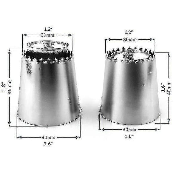 Naiwang 2pcs Sultan Ring Glaze Mold Piping Nozzles Cake Pastry Tools
