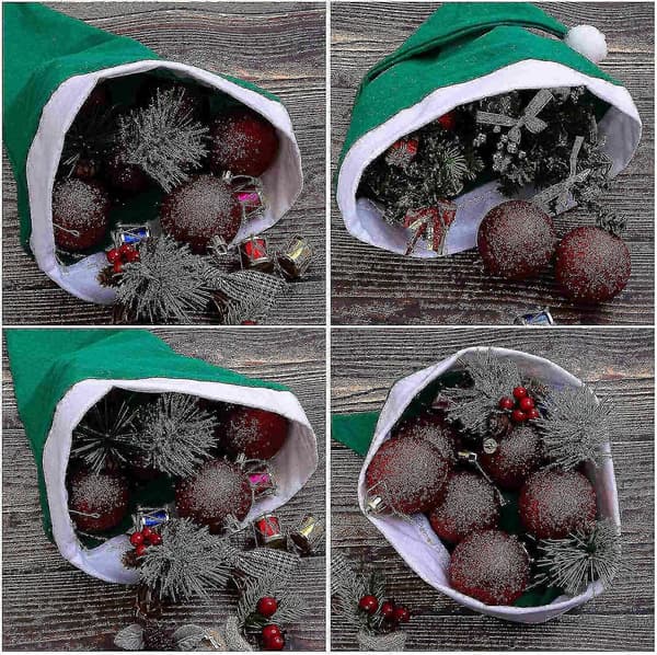 16-pack Felt Christmas Hats - Green