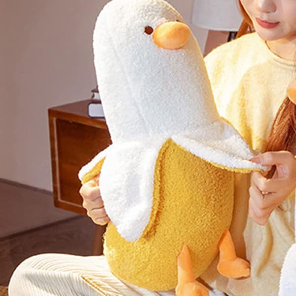 Banana Duck Plush Toy, (50cm, White)