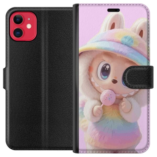 Apple iPhone 11 Wallet Case Monster Rabbit Doll Vinyl Figure Funny Expressions Wallet Case Plånboksfodral