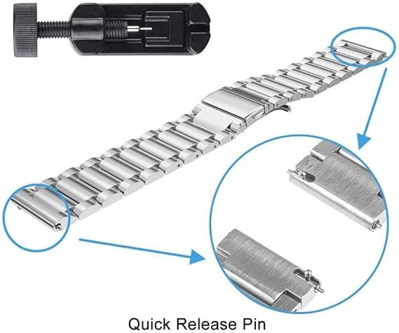 Compatible with HUAWEI WATCH GT4 46mm strap, quick release stainless steel, silver replacement strap (no tools included)