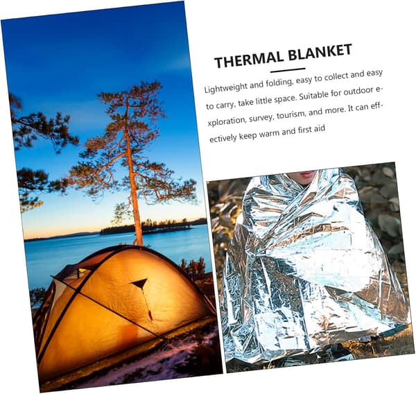 4 stk. Mylar nødtepper, kraftig overlevelsesteppe, isolert termisk reflekterende presenning, gjenbrukbart nødteppe