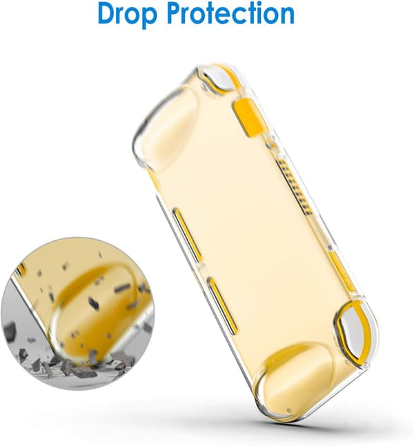 Skyddsfodral för Nintendo Switch Lite 2019, Greppskydd med stötdämpning och anti-repdesign (HD Clear)