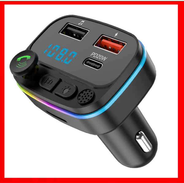 Bluetooth adapter bil, starkare mikrofon och basljud MP3-musikspelare, trådlös Bluetooth FM-sändare Radiomottagare