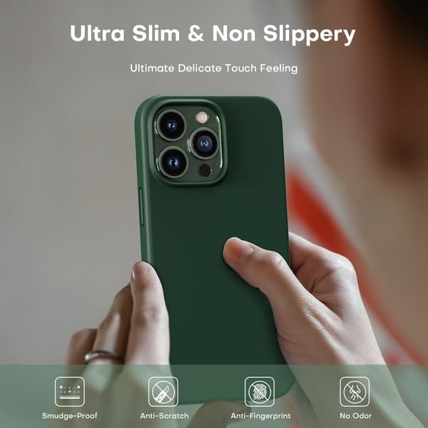 iPhone 13 Pro Deksel Silikon, Slankt Mobilskall, Støtsikkert Sklisikkert Anti-fingeravtrykksbeskyttelse for iPhone 13 Pro, Alpine