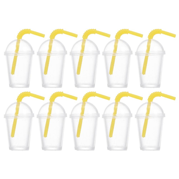 10 st Mini Mjölktekop Modellstaty för Minihus Söt Mjölktekop Prydnad Dekoration Gul 2X0. Yellow 2X0.9CM