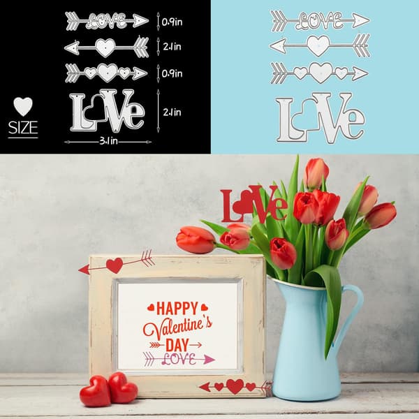 8 stykker Valentine udstansninger til metal