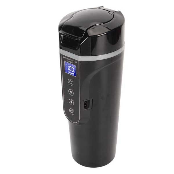 Travel Kettle 500ml Black Water Temperature Display 96W 12V 24V Car Heating Mug for Tea Coffee