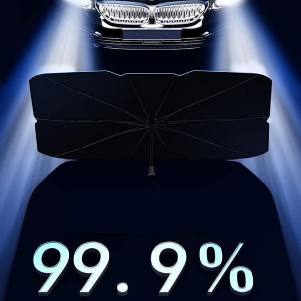 Sammenleggbar solskjermparaply for bilens frontrute – 360° justerbar fleksibel aksel
