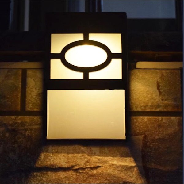 Retro Solcelle Væglampe LED Panel Solcellelys Vægbelysning Regntæt Udendørs Væglampe, Varmt Lys