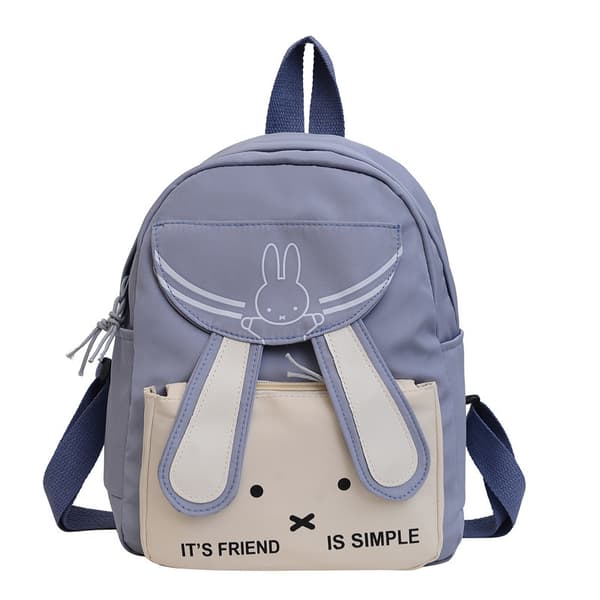 Cute Cartoon Rabbit Shoulder Bag Breathable Backpack - Blue
