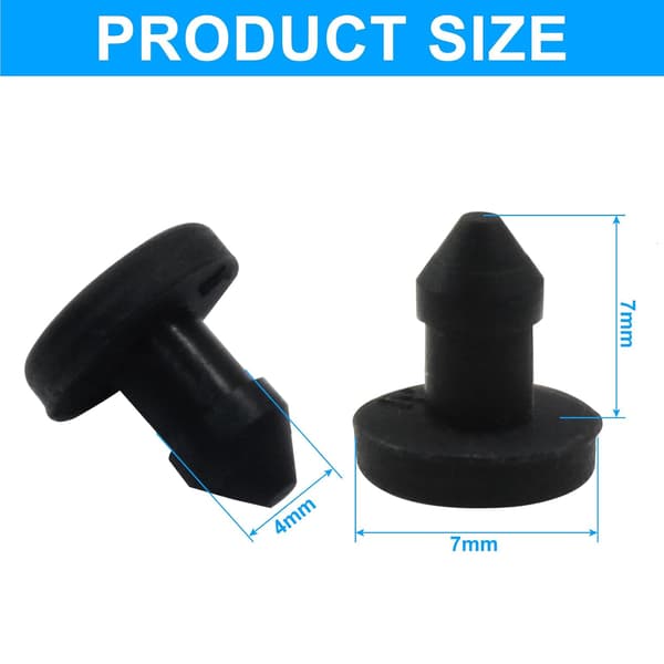 30 stk. 4 mm silikonepropper vandtætte propper 30 stk. sorte 4 mm 4mm 4mm size_name