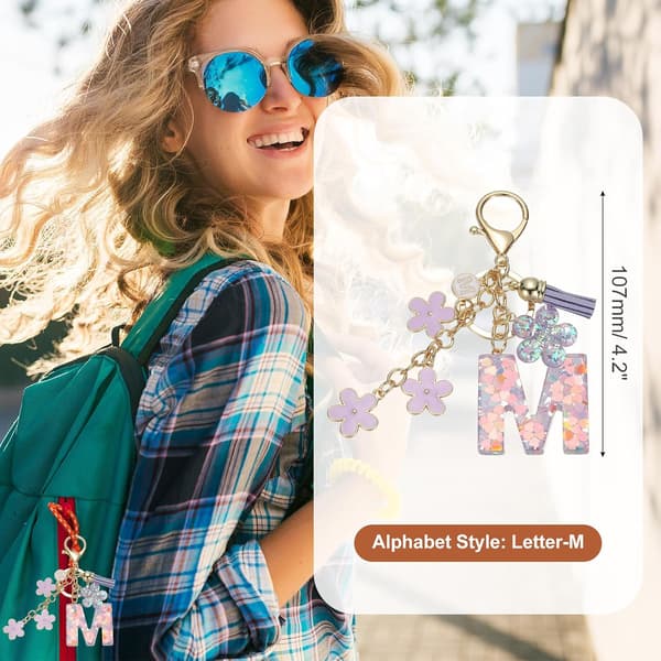 Nyckelring med initialbokstav lila color_name Purple