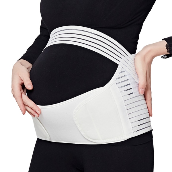 Graviditetsbälte för graviditet, midja/rygg/buk, magstöd, (Vit 2 st nummer l 80 - 110cm)