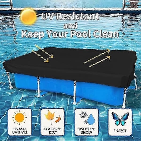 400 X 211 Rektangulär Ram Ovanjordisk Poolskydd Kraftigt Skydd med Stark Rivtålig Blekningsbeständig