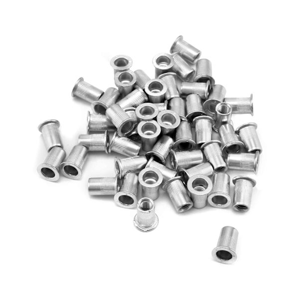 50 stk. M6 Nitmutter, Flatt Hode Mutter, Aluminiumlegering, for Møbelmontering, Håndverksdekorasjoner