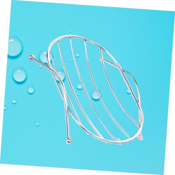Stainless Steel Soap Dish Oval No Drilling Wall Mounted Self Draining for Bathroom [Ho]