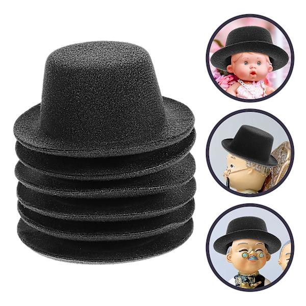 6 kpl Miniatyyri Cowboy-hattuja Ihastuttava Cowboy-hattu Valokuvarekvisiitta Lemmikkieläimille Kissa Koira Koristelu Musta 9X8X4CM Black 9X8X4CM