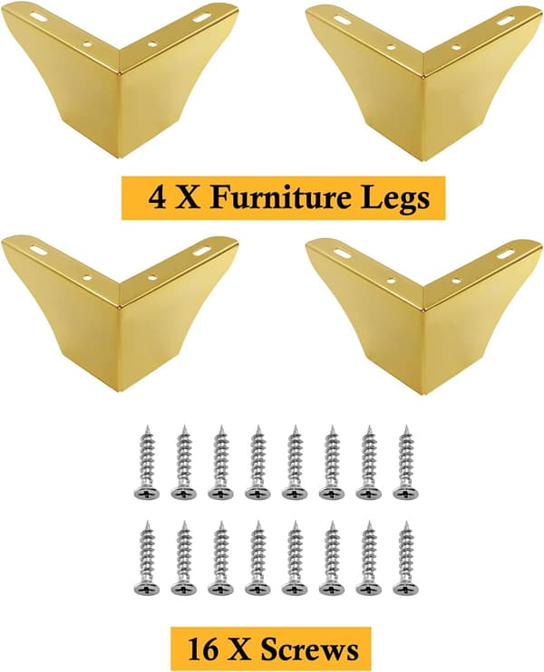 4-pack möbelben 7,5 cm höjd 4-pack 7,5 cm 11,4 cm längd 3 Inch Height, 4.52 Inch Length Gold, Style 1#