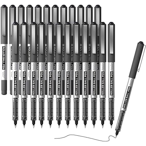 0.5mm Liquid Ink Pens for Writing, Journaling, Note Taking, School, Office, Black 8, Blue 2, Red 2