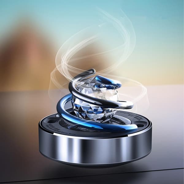 2-pack Car Air Freshener, Solar Powered Rotating Car Aromatherapy Diffuser with Crystal Ball as Decoration