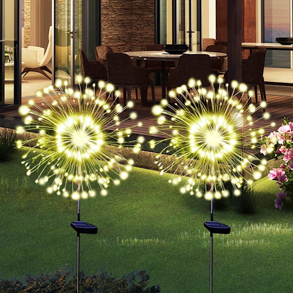 2 st solcellslampor, Plug in Fairy Light, Jul, Bakgrund för inomhus utomhus sovrumsfönster bröllopsfest dekoration