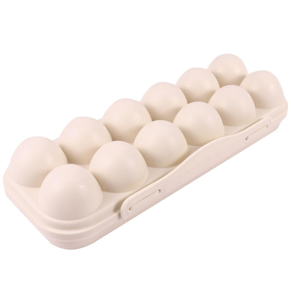 2 stk Kjøkken Eggbrett Holder Egg Oppbevaringsboks Kjøleskap Crisper Oppbevaring Bbq Shocproof Egg Holder Deksel Lås Beholder Med Lopp (grå) Khaki30X11CM Khaki 30X11CM