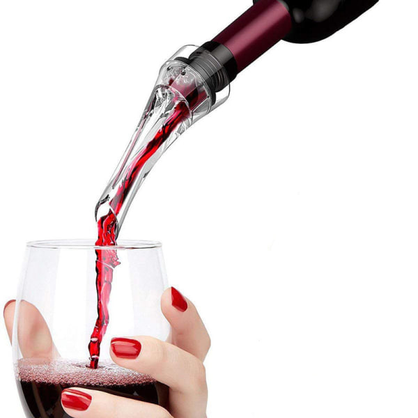 Vinkaraffel. Kompakt belufter / hældningsbeholder til vin, til enhver type flaske og vin, rød, lyserød og hvid. Fremragende som gave! (Trans