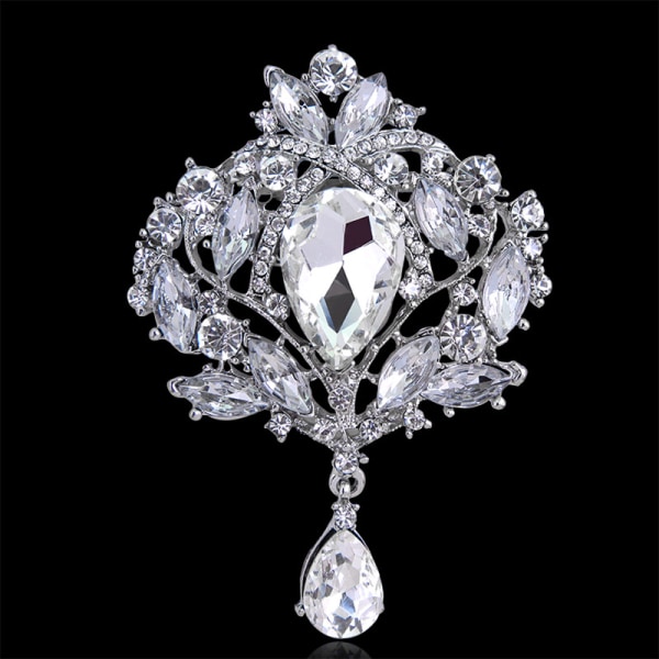 Naisten itävaltalainen kristallikukka rintakoru hopeanvärinen itävaltalainen kristalli häät Flora Garland rintaneula