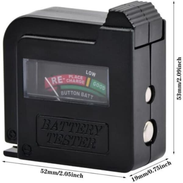 st Digital batteritester, Universal batteritester, Fungerer uden batterier, til AA/AAA/C/D og 9V PP3-batterier samt knapcellebatterier