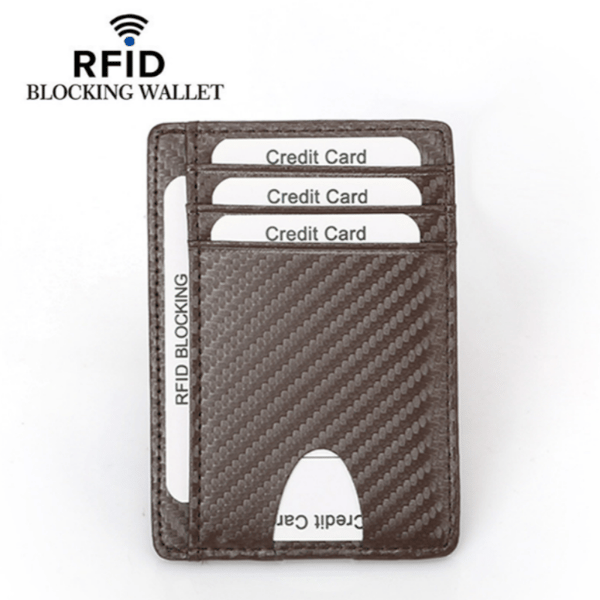 Slim Genuine Leather RFID Card Holder for Men Coffee coffee