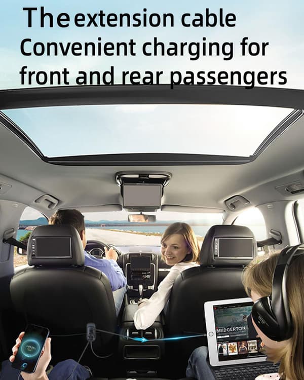 wxsp 75 W USB-C biloplader med 5 porte, supermini biloplader med 5