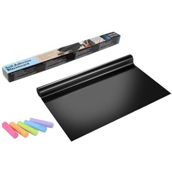 Blackboard Wall Decal with Chalk - Self-Adhesive Chalkboard Black