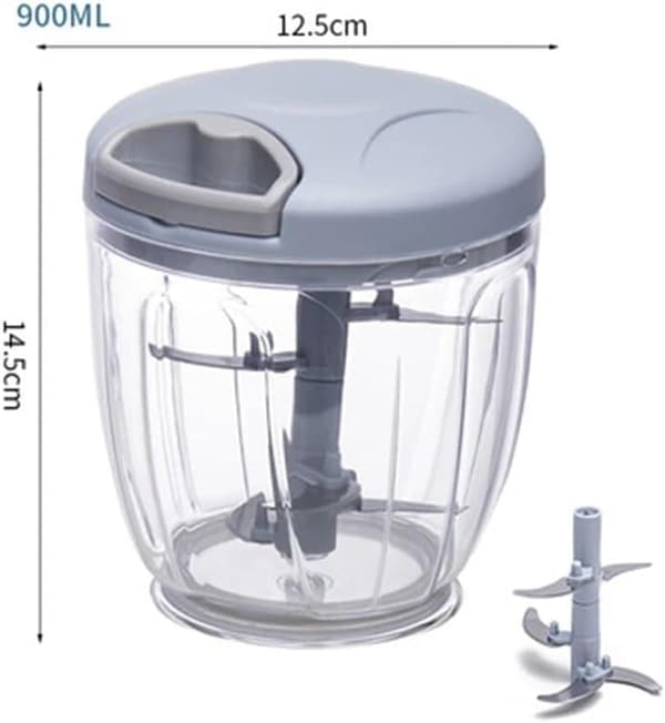 900ml Vegetable Chopper Multifunctional High Speed Fruit Twist Shredder Manual Meat Grinder Garlic Cutter Kitchen Simple, Pink