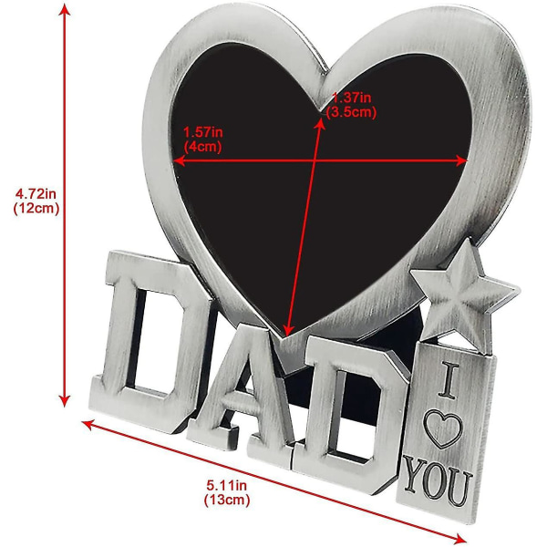 Metallisk Farsdag Pappa Foto Klipp Metall Gave Bilde Ramme Rekvisitter -b