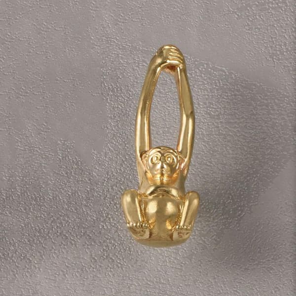 Messingknott med apeform, komfortabelt erstatningshåndtak