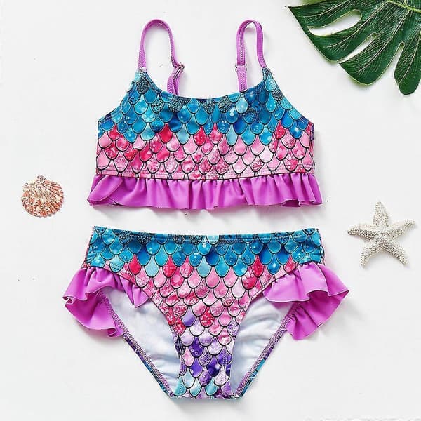 2–12 år Flicka Baddräkt Tvådelad Flicka Baddräkt Barn Baddräkt Barn Bikini Set Barn Flickor Simutrustning