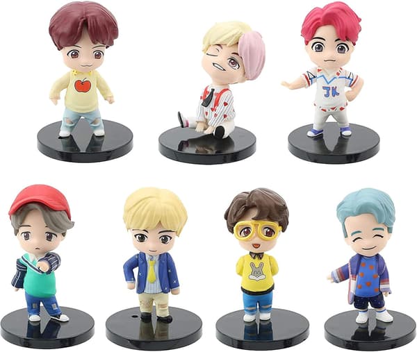 7-delt BTS Mini Idol Luksus Karakter Lekesett Kake Topp BTS Gutt