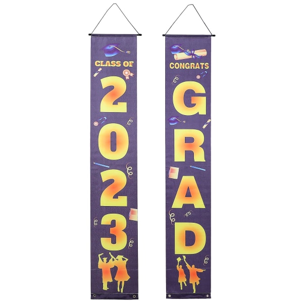 1 Par Graduation-tema Kobletter, Festdekorasjoner til Graduation, Dørbanner Koblett 180x35cm